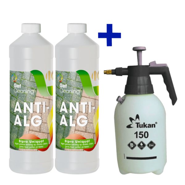 Groene aanslagreiniger 2x 1L + drukspuit 1,5L combi-deal