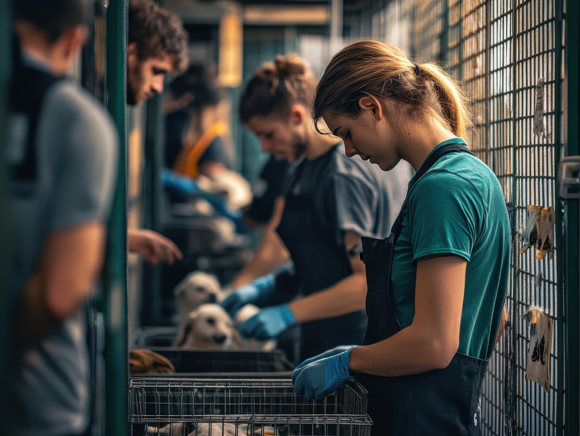 Reiniging van een dierenverblijf