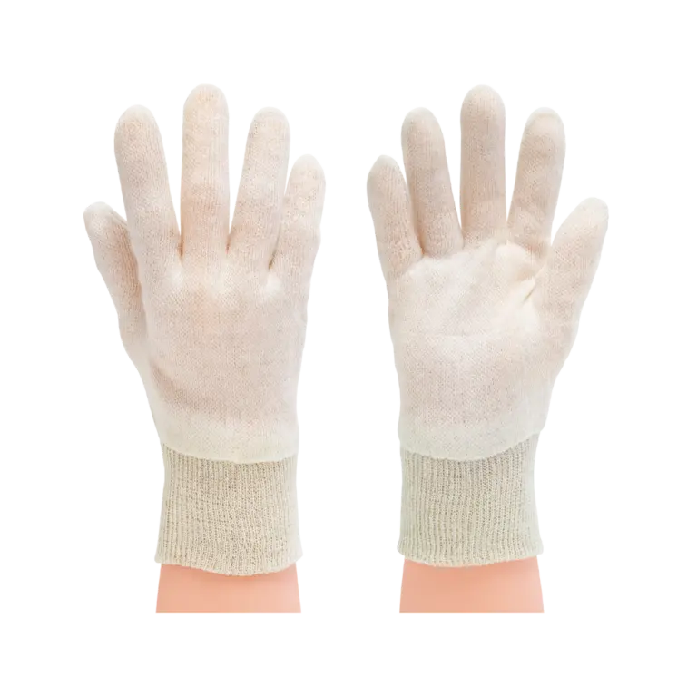 Paar tricot handschoenen met manchet